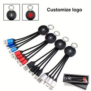 Cable LED con Logotipo Personalizado, 3 en 1, Corto |   Artículo Promocional Innovador para Eventos Empresariales |   Solución de Marca Única - Product Image 3