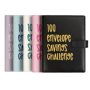 热卖52周省钱挑战聚氨酯皮革预算活页夹在100天节省5050美元套装信封挑战活页夹 - Product Image 1