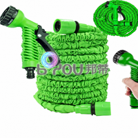 Tuyau d'arrosage de jardin vert de 15 m en TPU souple et polyester hautement extensible avec embout en acier inoxydable et dévidoir inclus pour l'arrosage et le nettoyage