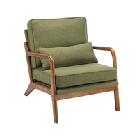 Salon européen canapé simple chaise longue en chêne tissu minimaliste pieds en bois chaise d'appoint de loisirs nordiques