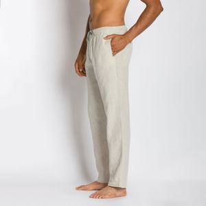 Pantalones de Lino y Algodón 100% para Hombre, Corte Holgado Informal con Cintura Elástica, Tipo Cintura Media, Ligeros, Servicio OEM Disponible - Product Image 3