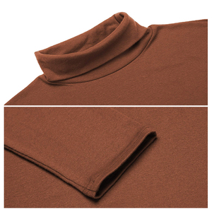 Pull à col roulé <span class=keywords><strong>pour</strong></span> <span class=keywords><strong>homme</strong></span> en tricot uni, automne-hiver, personnalisé, 95% coton/5% élasthanne, style basique, léger, taille XXL - Product Image 3