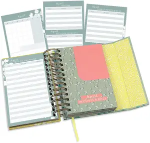 定制高品质实惠个性化全彩螺旋 Budget Planner 笔记本印刷
