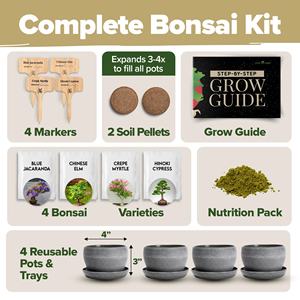 Kit <span class=keywords><strong>d</strong></span>'arbre à bonsaï pour la culture à la maison Kit <span class=keywords><strong>d</strong></span>'espèces faciles à cultiver incluant un kit complet de plantes Pots de bonsaï Boulettes de tourbe Bonus Guide <span class=keywords><strong>d</strong></span>étaillé Excellent - Product Image 2