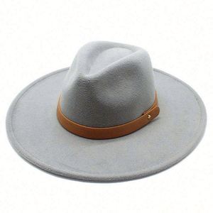 Sombrero Panamá de Jazz Unisex al por Mayor, Nueva Tendencia, Sombrero Fedora de Lana con Ala Ancha de 9.5 cm y Cinta Decorativa - Product Image 5