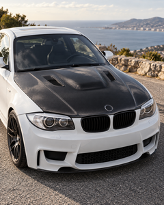 Capot moteur en fibre de carbone style M3 pour BMW <span class=keywords><strong>Série</strong></span> 1 E81 E82 E87 E88 2004-2013, finition brillante 3K Twill, panneau aéro avant à fixation par boulons - Product Image 6