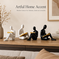 Statue décorative moderne nordique en forme de personnage lisant un livre, ornement artistique pour la maison, le salon, le bureau, accessoires de décoration