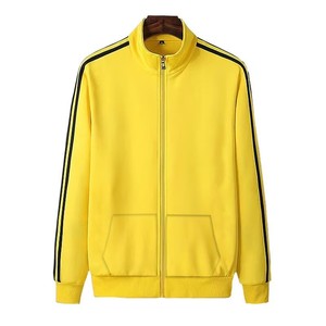 เสื้อแจ็คเก็ตแทร็คสีกรมท่าสำหรับผู้ชาย ทรงปกติ สีพื้น สไตล์สปอร์ต คอตั้ง ซิปยาวเต็มตัว - Product Image 2