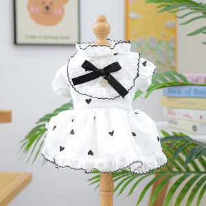 Spring Summer New Pet Dress Clothes For Dogs <b>Cats</b> Dot Bow Skirt With Traction <b>Ring</b> Puppy Clothing Pet Shirts - Product Image 1