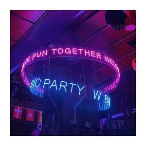 Letrero de luz de neón acrílico LED personalizado | Forma de arco de anillo circular colgante | Letrero de letra luminosa para decoración de pared - Product Image 3