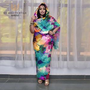 <span class=keywords><strong>Robe</strong></span> Musulmane Ethnique à Imprimé Numérique Vêtement Africain Abaya de Dubaï Tissu Voile Japonais Toub Soudanais pour Femme - Product Image 2