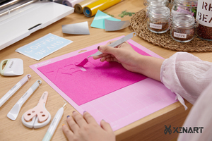 Xinart – tapis de découpe pour machine à <span class=keywords><strong>Cricut</strong></span> 3/<span class=keywords><strong>Maker</strong></span>/Explore 3/Air 2/Air/One 12x24 pouces, tapis de découpe en vinyle adhésif rose - Product Image 5