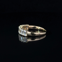 Bague d'éternité en or 10K 14K 18K avec diamants taille émeraude pour mariage