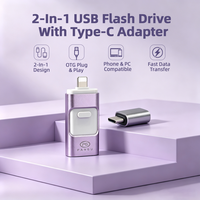 Clé USB 3.0 pivotante OTG Type-C haute vitesse, personnalisable avec logo, portable, 2-en-1, en métal, clé mémoire USB