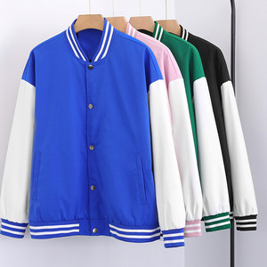 380g Standard Spring Canvas Baseball Uniform Varsity <b>Jacket</b> Windproof Eco-Friendly Patchwork Design <b>Men's</b> Front Logo V-neck ODM - Product Image 6