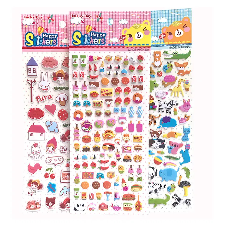 Decor Bubble Sticker 3d Custom Cute Cartoon Puffy Stickers For Kids