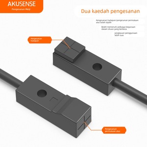 Akusense Cảm biến tiệm cận cảm ứng kim loại vuông 3.4M/5m dây IP67 5V NPN NC mô hình chỉ báo LED TEN09-2.5NO vít không nhúng - Product Image 2