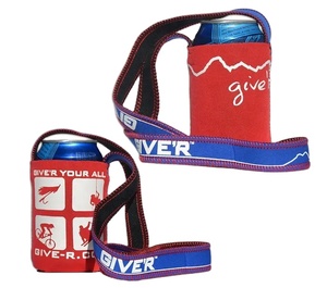 Neoprene Cup Sleeve with Shoulder Strap Cross Body Sleeve Neoprene Coozy Blank Stubby Cooler with Strap - Product Image 2