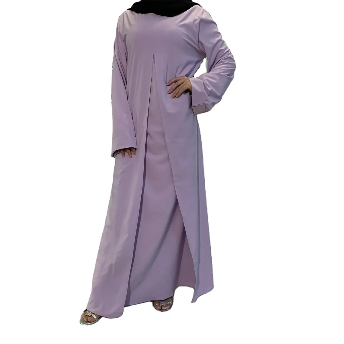 Wanita Muslim Timur Tengah Dubai pakaian Islami gaun Kaftan Abaya tali terikat, gaun maxi jubah Dubai Timur Tengah