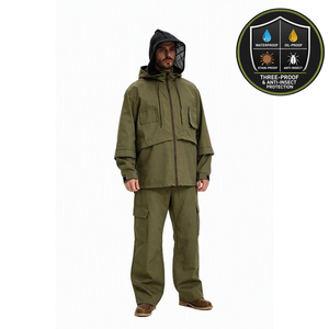 Combinaison d'apiculteur OEM personnalisée vert olive avec cagoule anti-piqûres, veste et pantalon de protection, logo personnalisé - Product Image 1