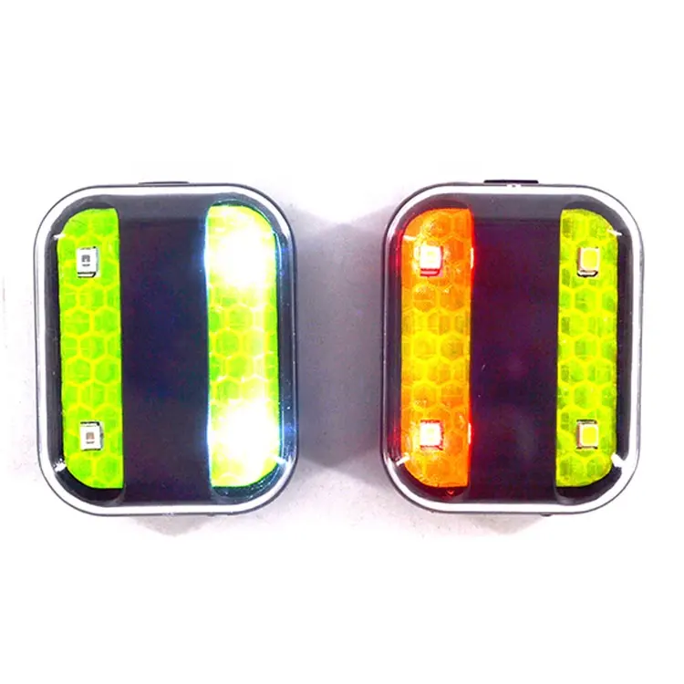 LINLI Custom USB Chargeable Reflective 4 LED Clip Light Bike Light Safety Light