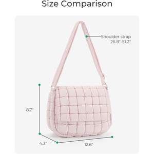 BAGSMART, bolso de mano cruzado mediano acolchado para mujer, bolso de pecho con correa ajustable B0DDNWL2NN 10,23 oz - Product Image 3