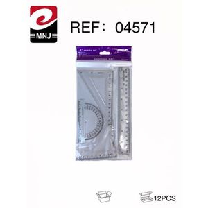 Mnj Ruler Set 8 Inch Combo With Protractor And Straight Edge For School And Office Use - Product Image 3