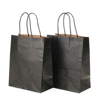 Sac de courses en papier kraft recyclé noir et blanc avec poignées pour emporter des aliments, des bougies, des cadeaux - Impression offset à faible coût