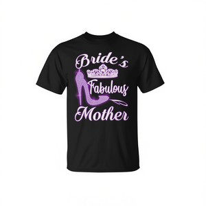 T-shirt pour la mère de la mariée, design à paillettes violettes, cadeau de mariage - Product Image 2