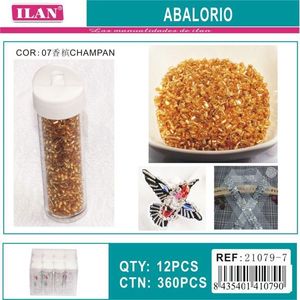 Perline Ilan Abalorio colore champagne, 12 pezzi per tubo, per la creazione di gioielli artigianali - Product Image 1