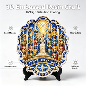 Placa de Resina Católica Personalizada con <span class=keywords><strong>el</strong></span> <span class=keywords><strong>Espíritu</strong></span> <span class=keywords><strong>Santo</strong></span> de Pentecostes, Relieve 3D, Virgen María, Apóstoles, <span class=keywords><strong>Paloma</strong></span>, Arte Religioso de Iglesia, Decoración, Venta al por Mayor - Product Image 5