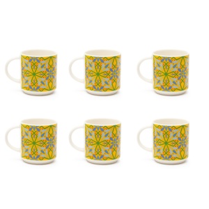 Excelsa Ensemble de 6 tasses à café en céramique de 10 cl, porcelaine de Puebla, multicolores, élégantes et durables - Product Image 2