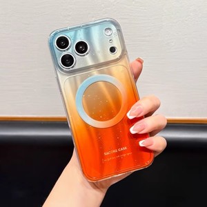Fashion Neon color Laser Gradient Magnetic Mobile Phone <b>Case</b> For iPhone 17 16 15 14 Pro Max TPU PC soft Shockproof back cover - Product Image 3