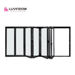 As2047 Puertas de acordeón exteriores panorámicas con puertas plegables de aluminio para balcón con aislamiento térmico de doble acristalamiento - Product Image 4