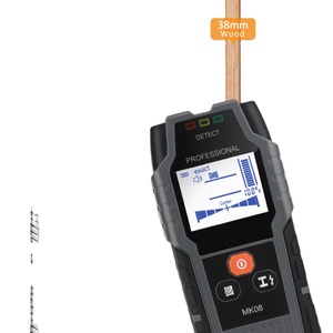 Escáner de Pared Profesional MK08, Detector de Metales, Detector de Vigas de Madera, Detector de Voltaje CA, Profundidad de 38 mm, Plástico Negro - Product Image 1