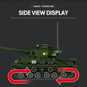 Reobrix 77030 nueva serie de tanques WWII tanque de batalla principal modelo ladrillos Pantalla de escritorio niños DIY juguetes regalo juegos de bloques de construcción - Product Image 5