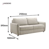 Canapé convertible multifonctionnel moderne en tissu 3 places avec matelas, canapé-lit pliable pour salon