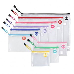 Multipurpose School Supplies Office Home Mesh Zipper Pouch Bags Waterproof Zipper Bags Waterproof Plastic <b>Document</b> Pouch - Product Image 1