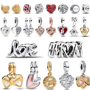 Charm Colgante Madre e Hija en Oferta, Compatible con Pulseras <span class=keywords><strong>Pandora</strong></span>, Cuentas de Amor para Mamá, Collar DIY, Joyería, Regalo para el Día de la Madre - Product Image 1