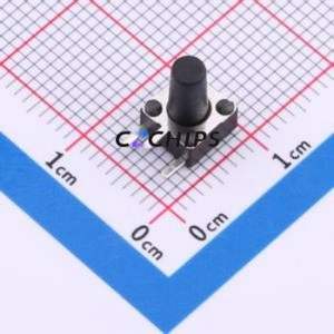 TS-1095C-A12B2-D2 Tactile Switch Bent Lead Through Hole-3P,6x6mm Single Pole Single Throw Round Button 1.8N Right Angle Insert - Product Image 1