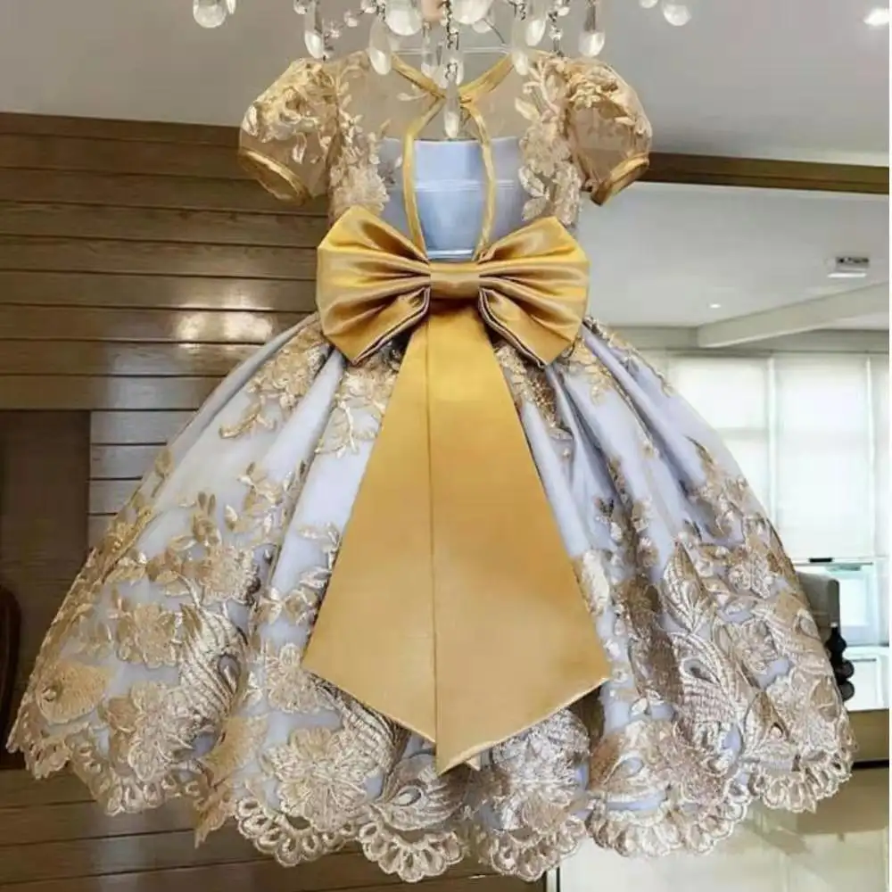 От 1 до 8 лет элегантное платье на новый год, детские платья принцессы, детская одежда для девочек для детской вечеринки; Детское платье для свадьбы, платье для девочек на день рождения