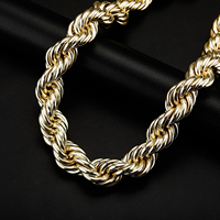 Nouveau Collier Chaîne Corde XXL Plaqué Or 14K 30mm – Bijoux Hip Hop Tendance