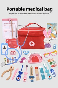 Ensemble de jouets en bois pour enfants, petit docteur et dentiste, pour filles et garçons, jeu de simulation médicale, injection, stéthoscope, âges 4-6 ans - Product Image 2