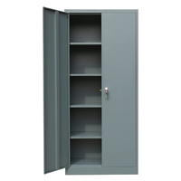 Gabinete de Almacenamiento Metálico Moderno con Puerta Batiente y Estantes Ajustables para Oficina en Casa y Taller, en Oferta