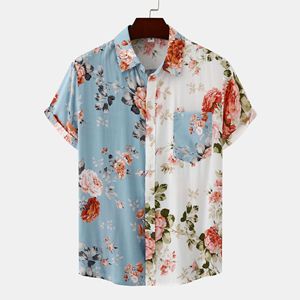 Camisa <span class=keywords><strong>de</strong></span> Playa para Hombre con Estampado Floral, Botones Grandes, Impresión Digital, Antiencogimiento, Poliéster/Algodón para Verano - Product Image 5