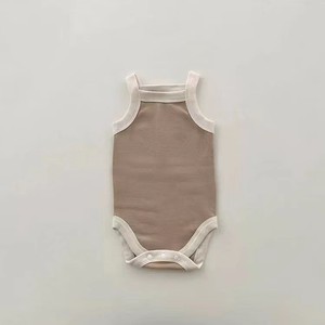 Body de Verano sin Mangas para Bebé, con Ribete en Contraste, <span class=keywords><strong>Camiseta</strong></span> de Algodón Suave, Pelele para Niñas y Niños - Product Image 4