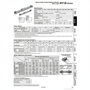 Piezas neumáticas articuladas mecánicamente de cilindro sin vástago de SMC Pneumatics - Product Image 1