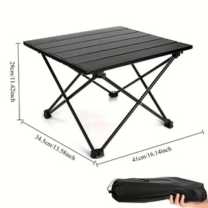 Mesa auxiliar portátil pequeña plegable de acero inoxidable multifuncional para acampar al aire libre, para playa, Picnic, barbacoa, senderismo, navegación, cocina, 1 ud. - Product Image 2