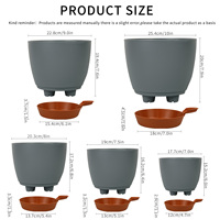 Pot Bunga Plastik PP Self-Watering dengan Lubang Drainase Desain Tahan Lama Kapasitas 3.86L-10.29L untuk Penggunaan Dalam/Luar Ruangan