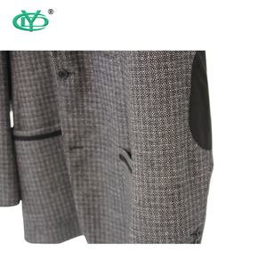 Venta directa de fábrica dos piezas gris Plaid Slim Fit lana de alta calidad para hombre Casual <span class=keywords><strong>traje</strong></span> a medida <span class=keywords><strong>2022</strong></span> - Product Image 3